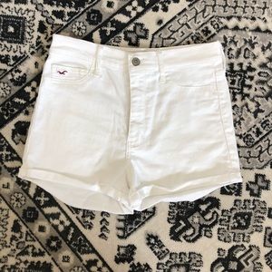 Hollister White High Waisted Denim Shorts